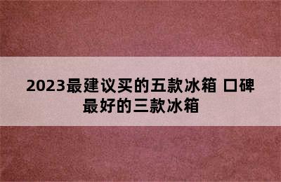 2023最建议买的五款冰箱 口碑最好的三款冰箱